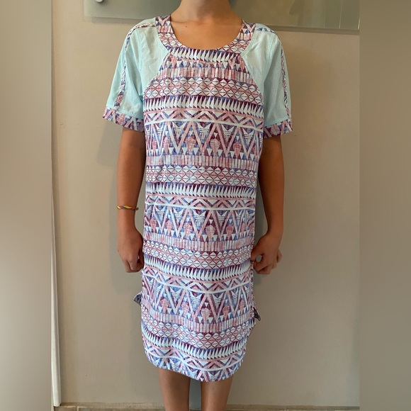 Ivivva by Lululemon geometric print short sleeve dress size 12 - Picture 2 of 10